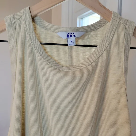 JoyLab Cream Ribbed Tank Top - Picture 2 of 8